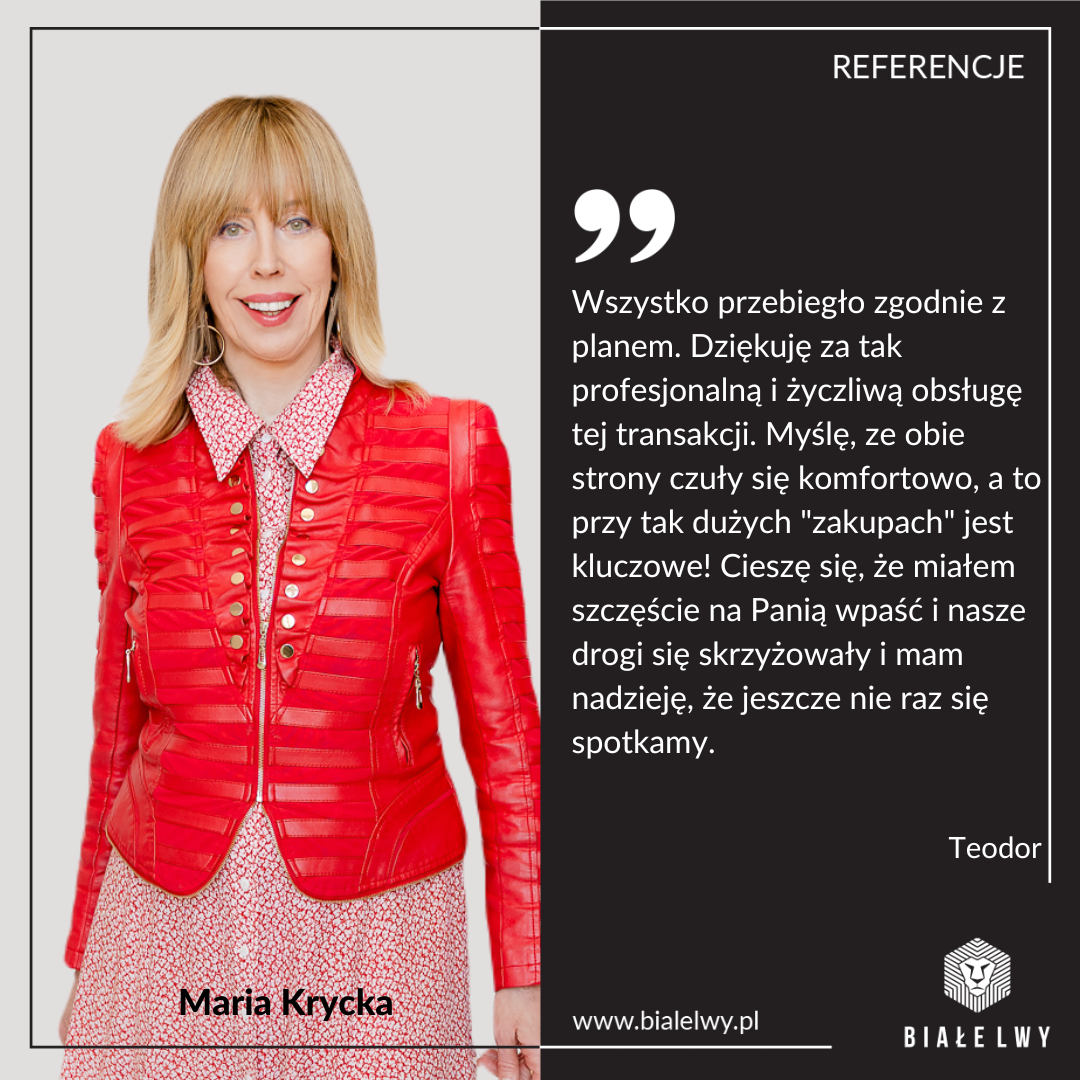 Referencje Maria Krycka nieruchomości polecenie