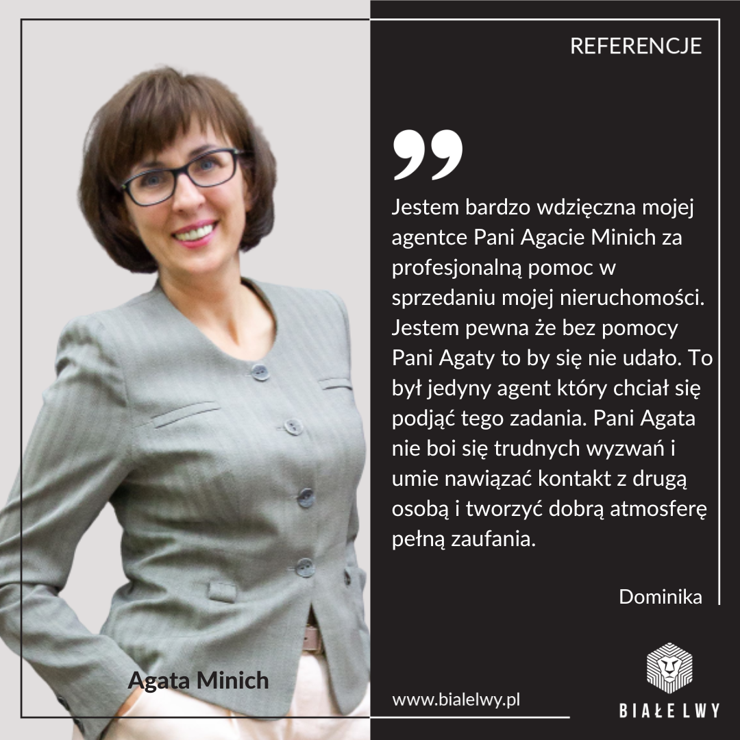 Minch Agata pośrednik agent nieruchomości Białe Lwy Real estate agency warsaw Warszawa i okolice opinia referencja